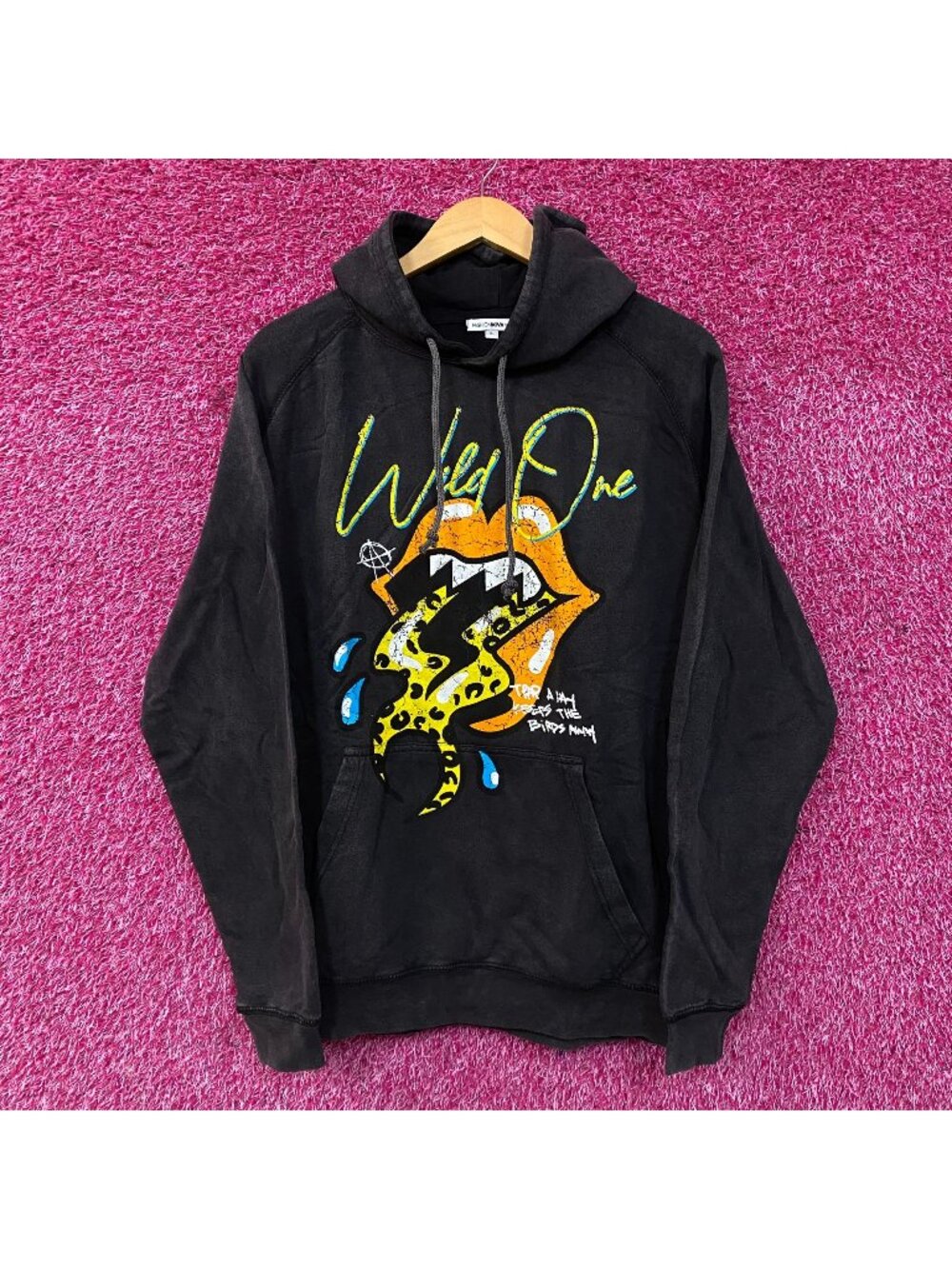 Fashion Nova Wild One Vintage Style Wash Graphic Hoodie Large